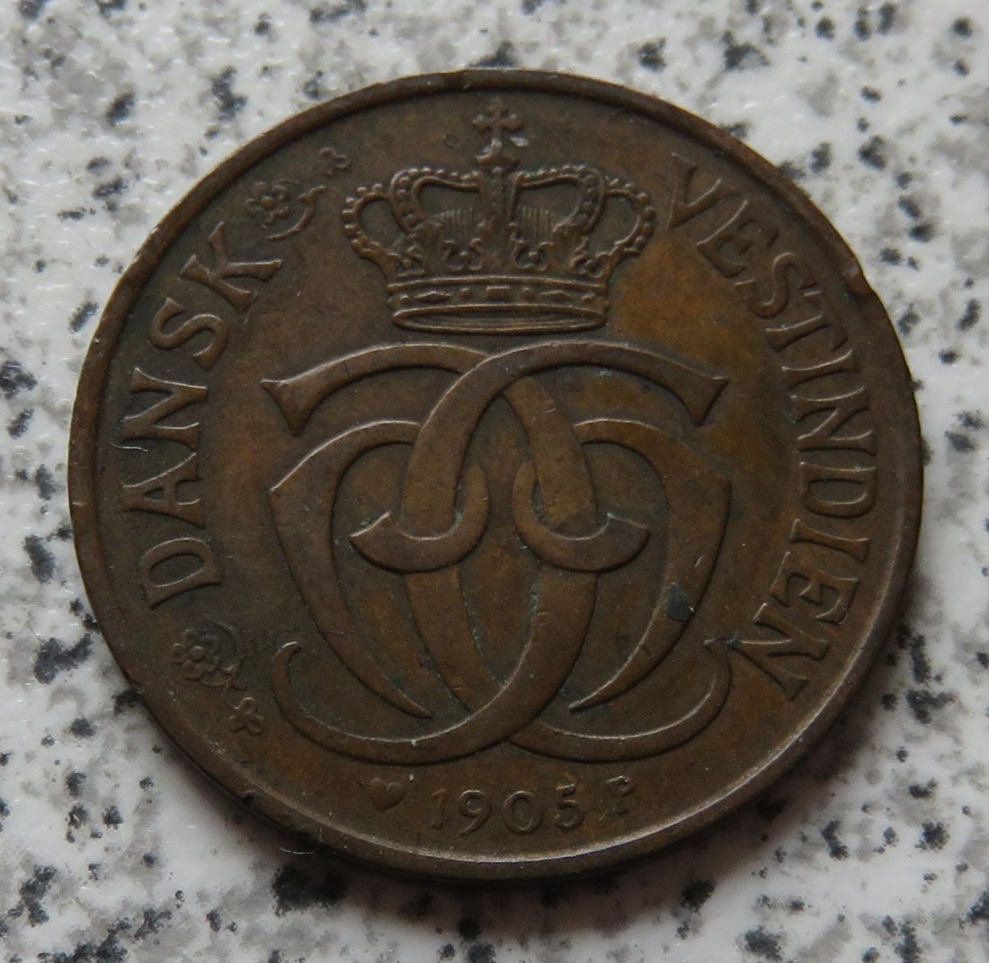 Dänisch Westindien 1 Cent / 5 Bit 1905   