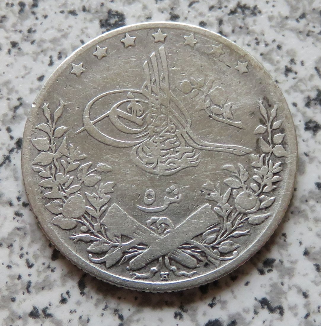 Ägypten 5 Qirsh AH1293/32 / Ägypten 5 Qirsh 1906 H   