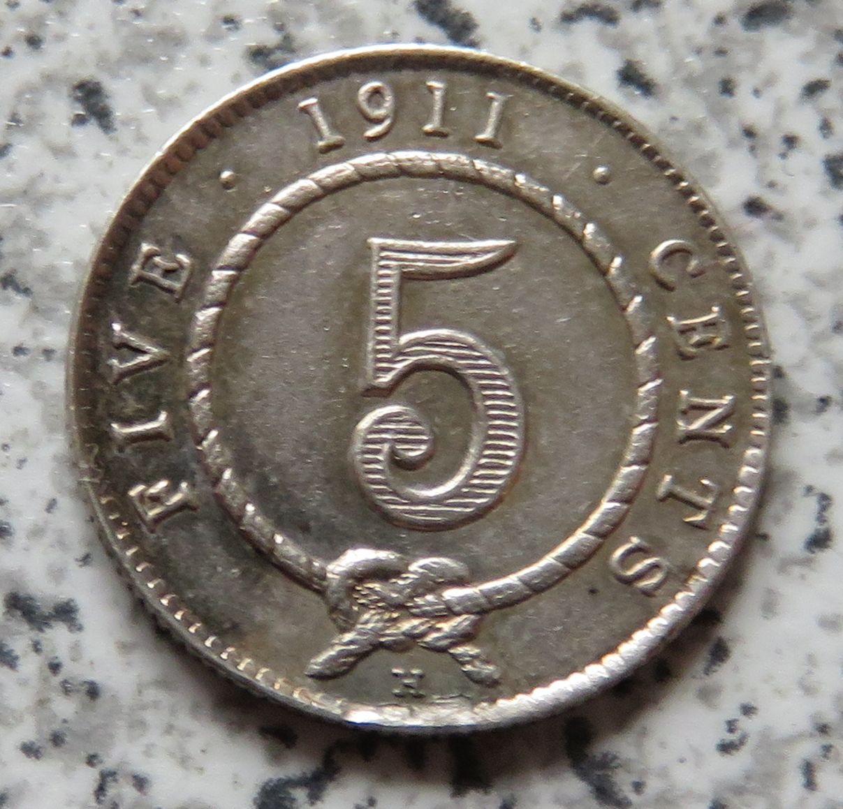  Sarawak 5 Cents 1911 H, selten/sehr selten   