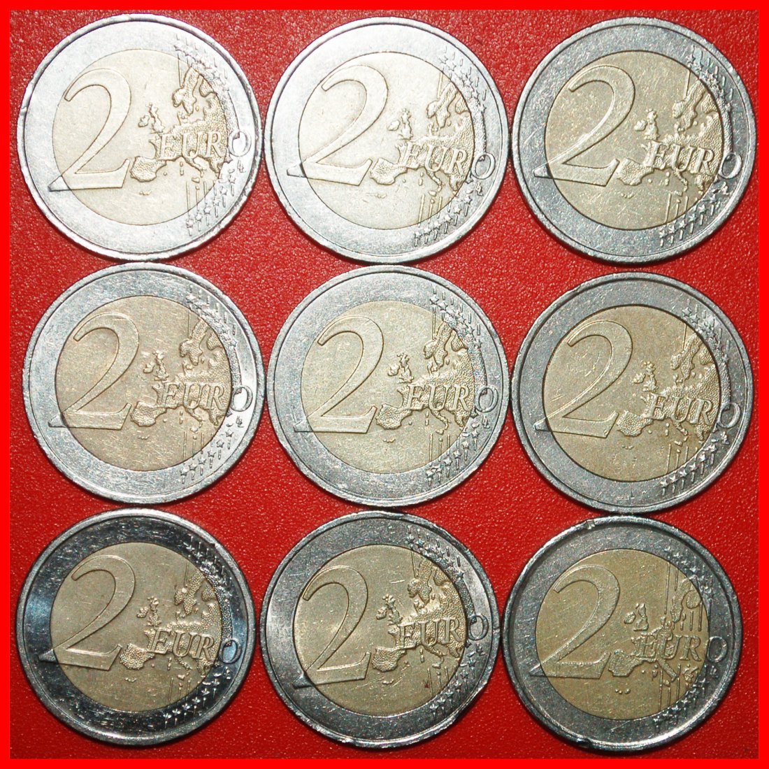  Ⰺ 9 COMMEMORATIVE COINS: EUROPEAN UNION ★ 2 EUROS DIFFERENT TYPES 2004-2012!★LOW START ★ NO RESERVE!   