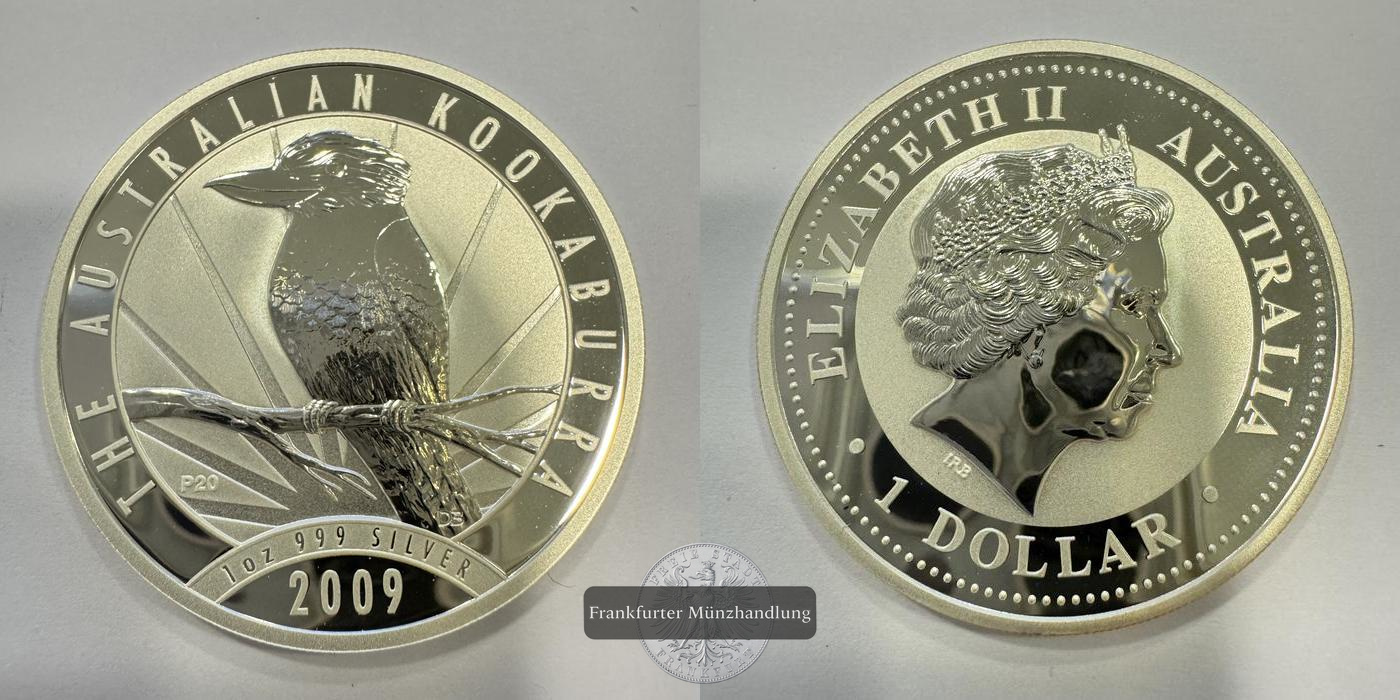  Australien 1 Dollar 2009 Kookaburra FM-Frankfurt KM#1296 Feinsilber: 31,1g   