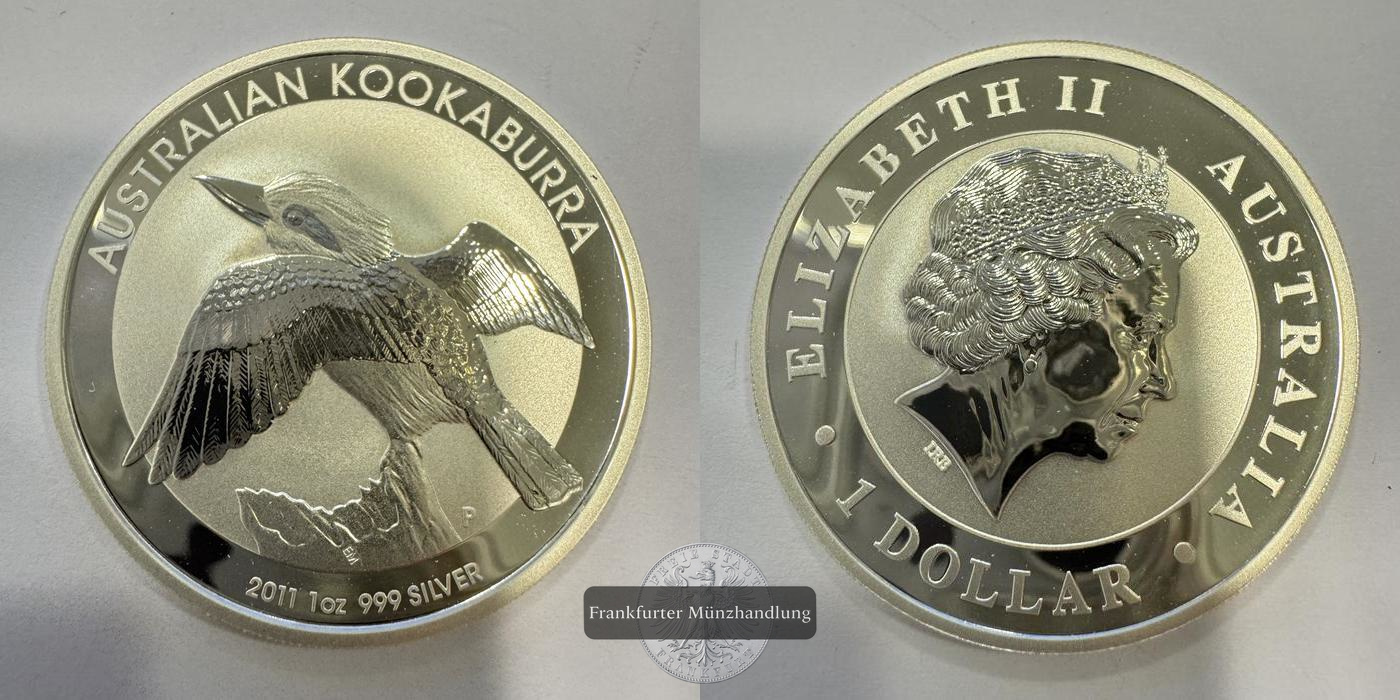  Australien 1 Dollar 2011 Kookaburra FM-Frankfurt N#26066  Feinsilber: 31,06g   