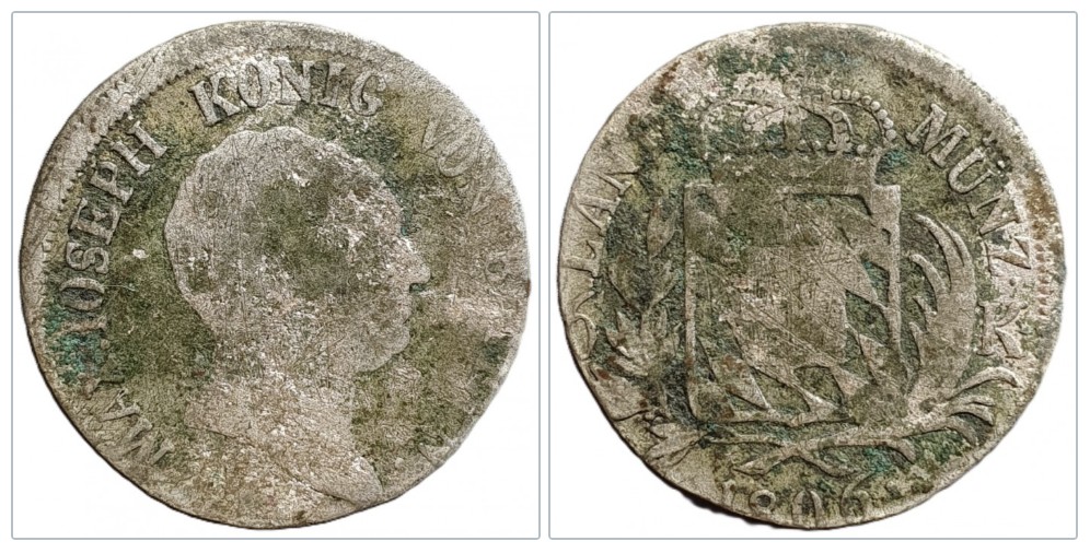 Bayern 6 Kreuzer, 1806 Silber   