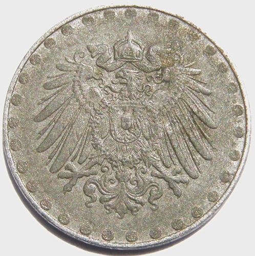  Kaiserreich, 10 Pfennig 1916 Eisen ohne Münzzeichen, Jäger 298   