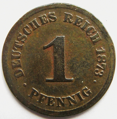  Kaiserreich, 1 Pfennig 1873 B   