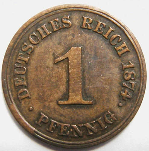  Kaiserreich, 1 Pfennig 1874 H   