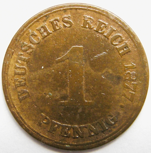  Kaiserreich, 1 Pfennig 1877 A   