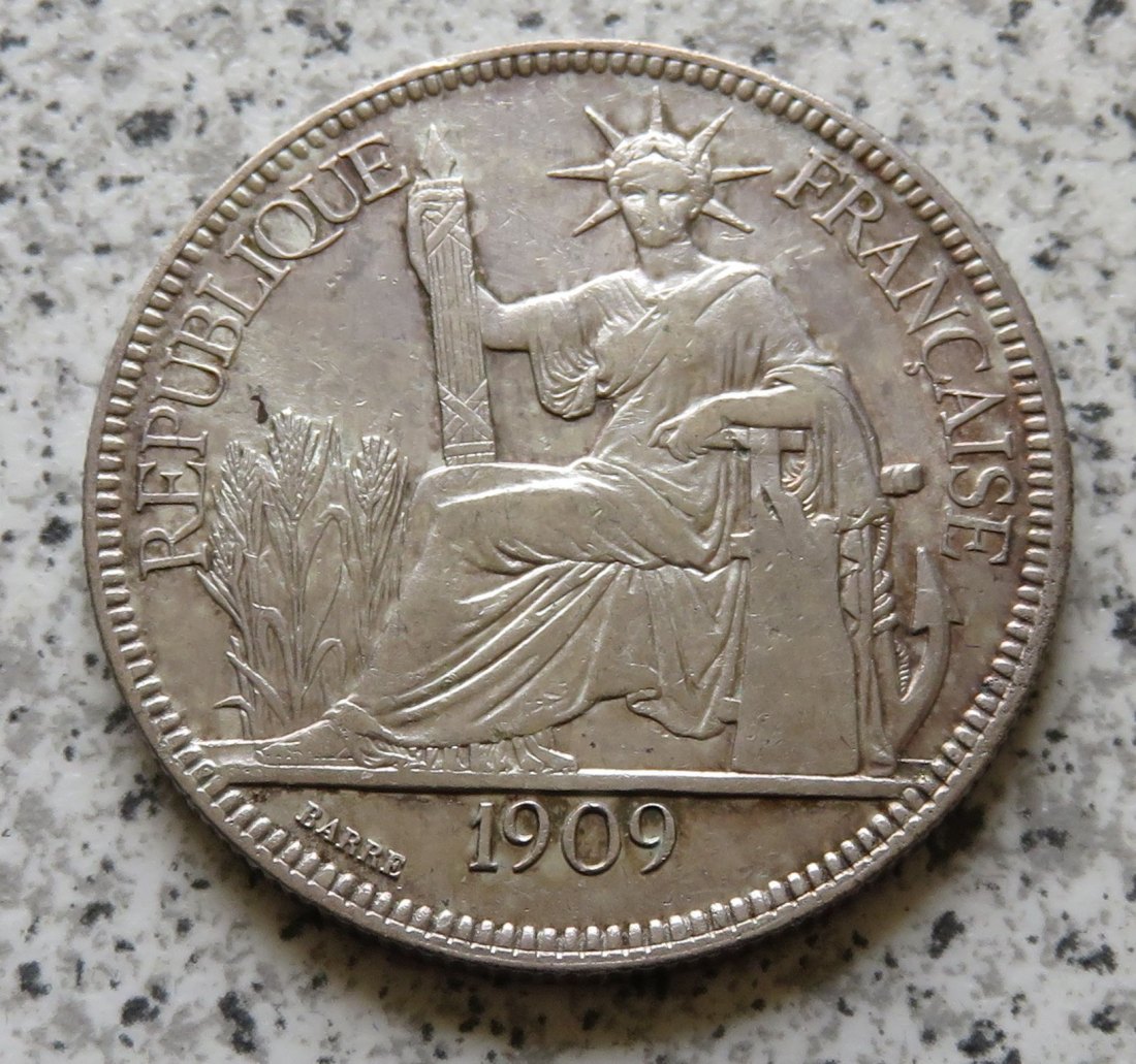  Französisch Indo-China 1 Piaster 1909   