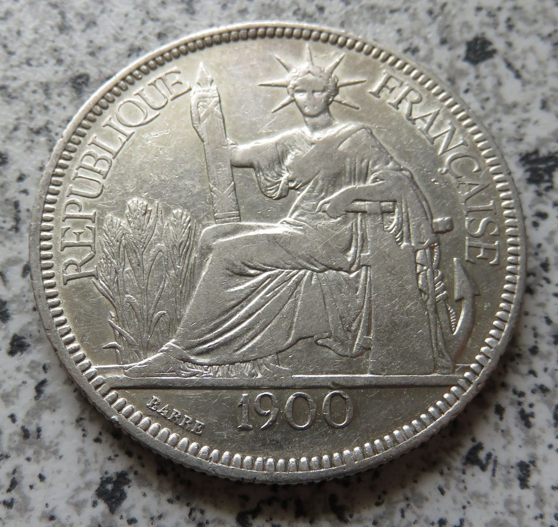  Französisch Indo-China 1 Piaster 1900   