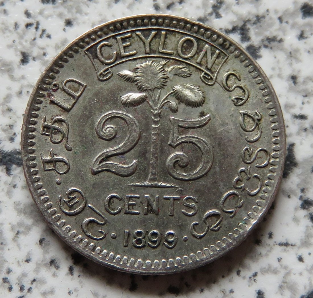  Ceylon 25 Cents 1899   