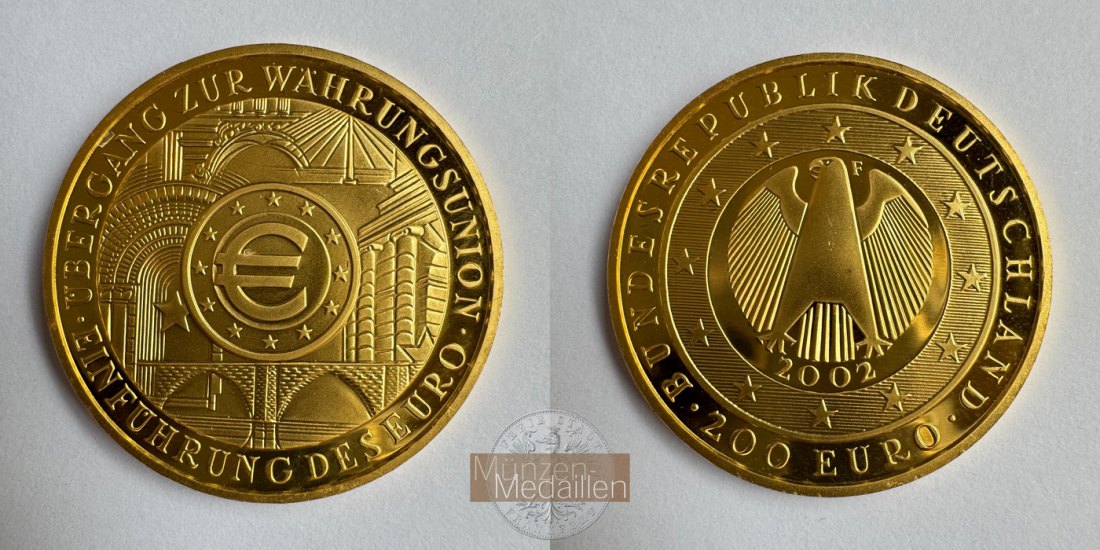 Deutschland 200 Euros 2002 F MM-Frankfurt KM#221 Feingold: 31,1g