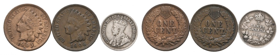  Ausland; USA & Canada; Lot Kleinmünzen ( 3 Stück )   