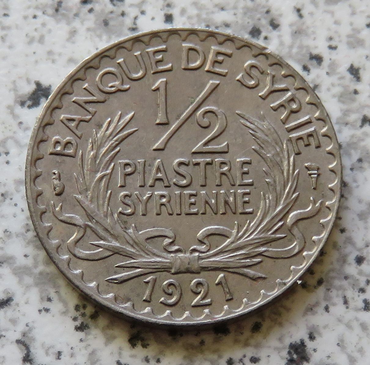  Syrien 1/2 Piaster 1921, Erhaltung   