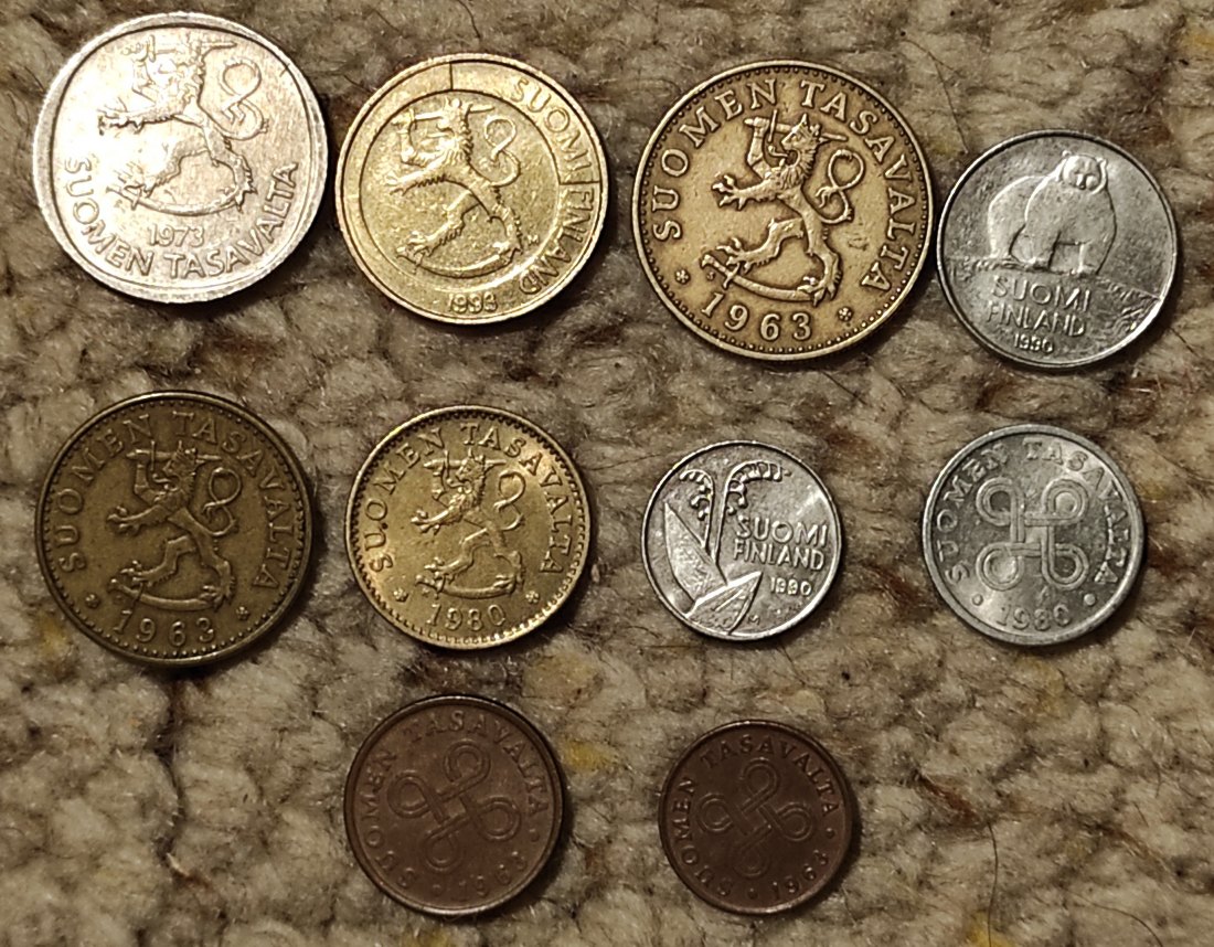  Set 051: Finnland Münzlot mit 10 verschiedenen Münzen   