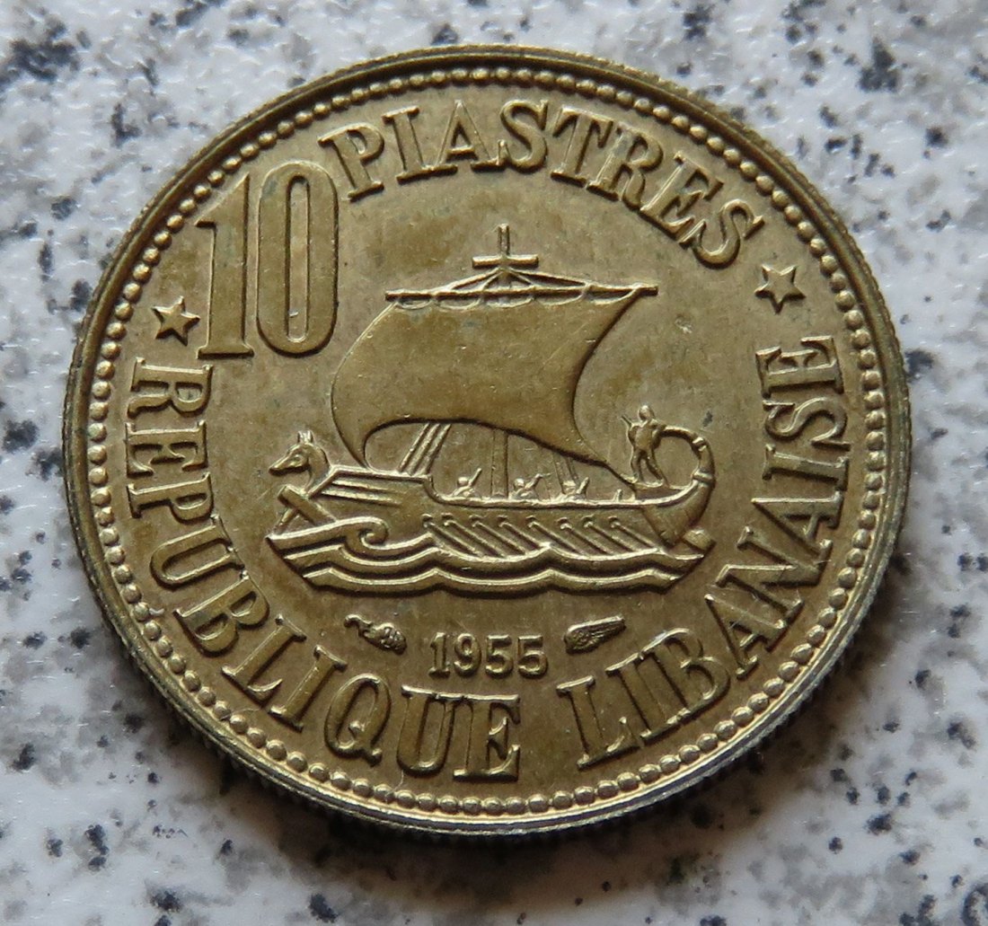  Libanon 10 Piaster 1955   