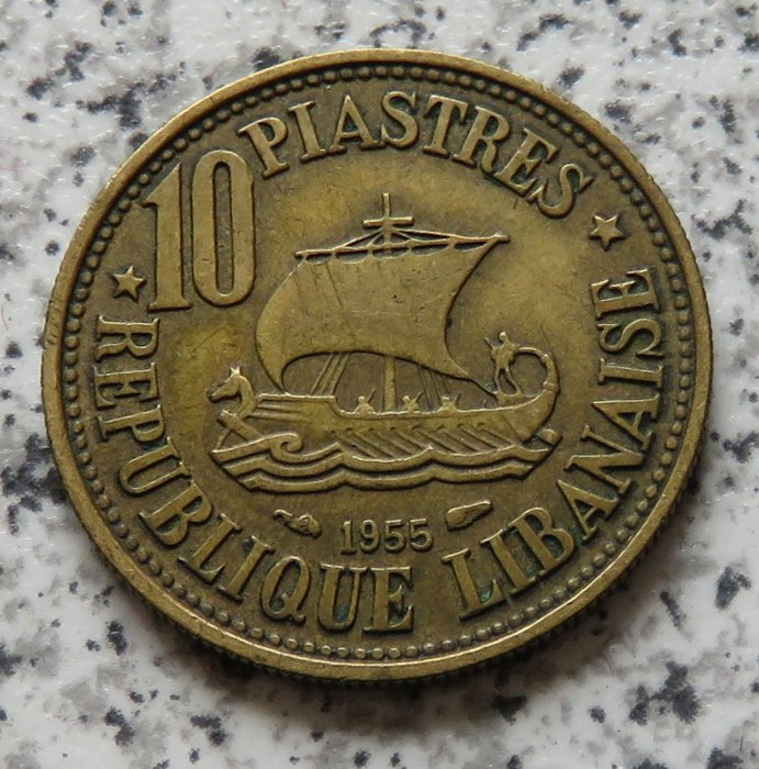  Libanon 10 Piaster 1955   