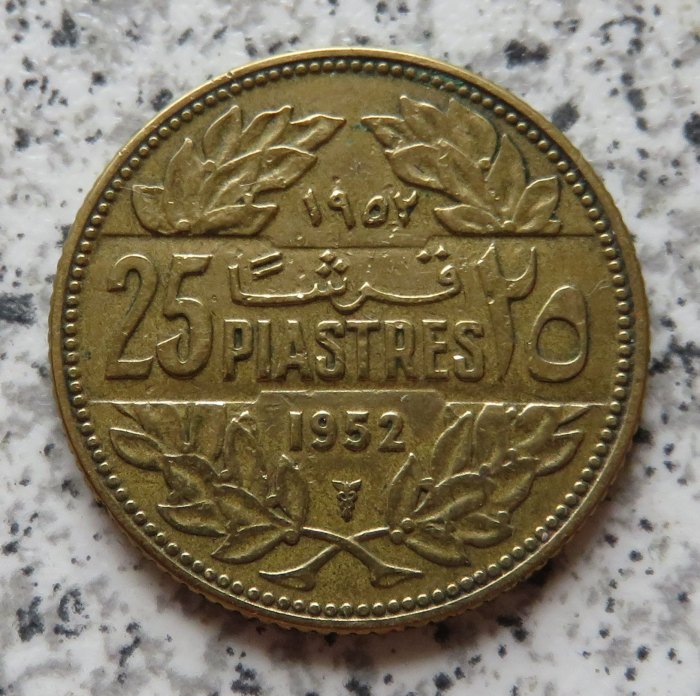  Libanon 25 Piaster 1952   