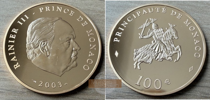 Monaco MM-Frankfurt Feingewicht: 28,8g Gold 100 Euro 2003 pp