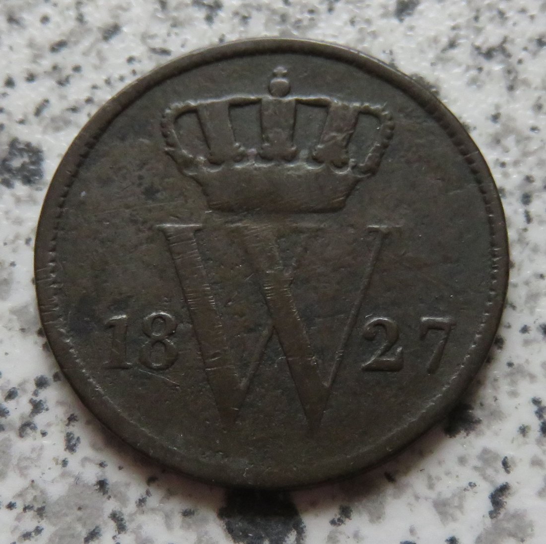  Niederlande 1 Cent 1827, Belegstück   
