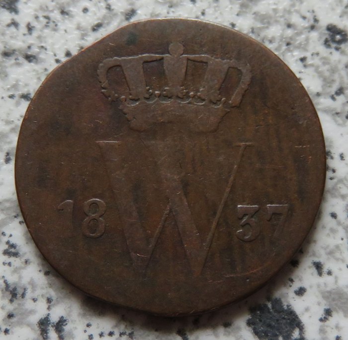  Niederlande 1 Cent 1837, Belegstück   