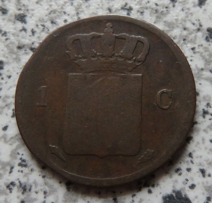  Niederlande 1 Cent 1837, Belegstück   