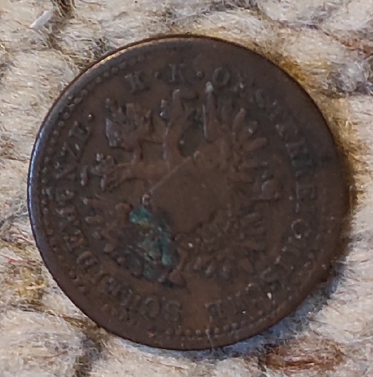  Österreich 1 Kreuzer 1851, Rückseite etwas abgegriffen   