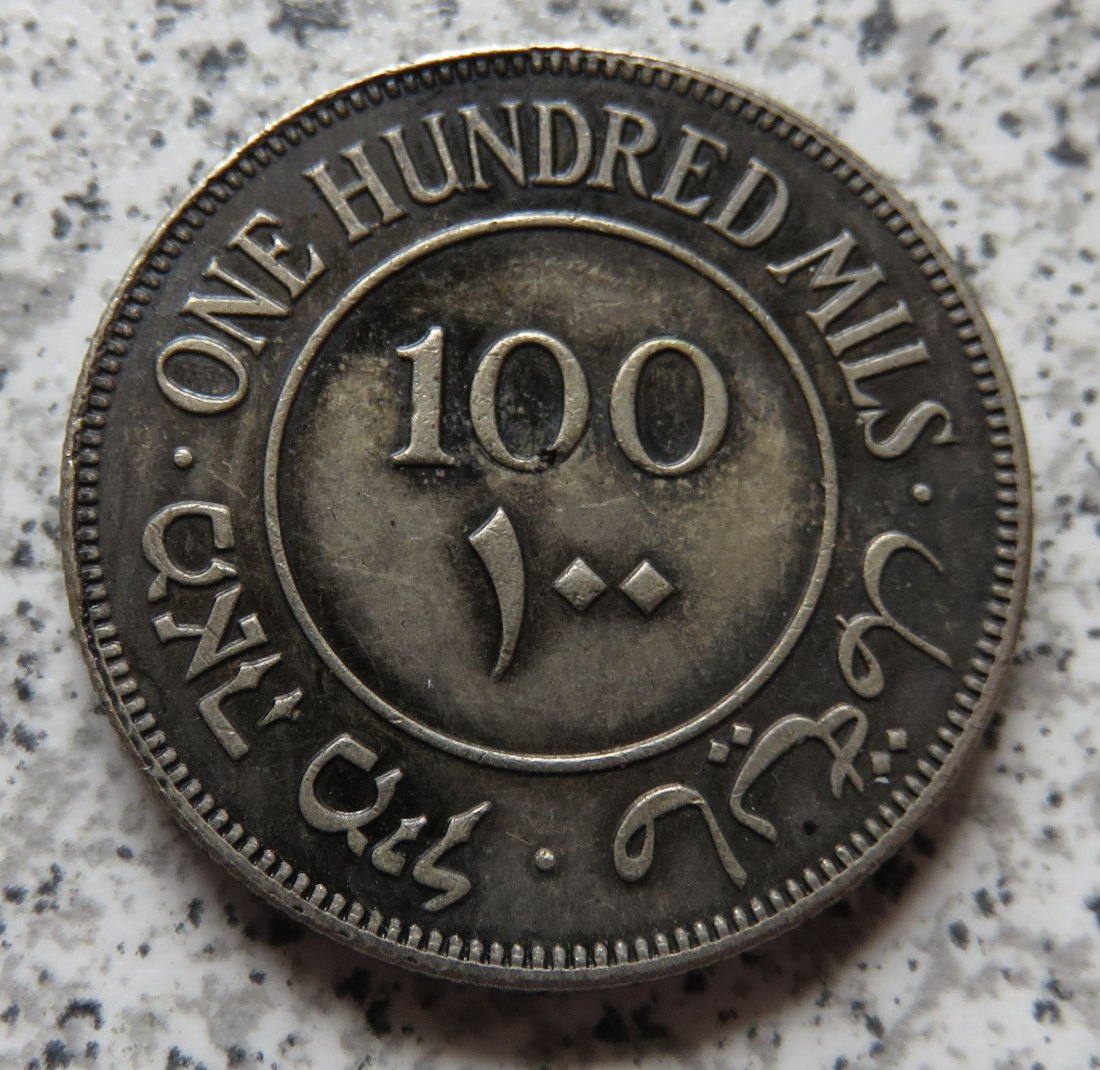  Palästina 100 Mils 1934, key date   