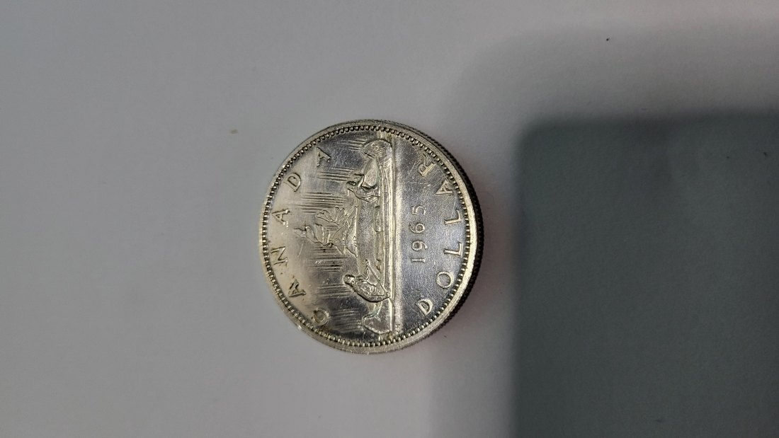 1 Dollar Kanada 1965 Silber - Voyageur Kanu