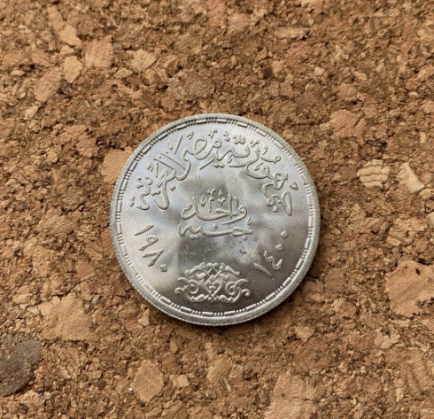  Silber - 1 Pfund Ägypten 1980 - FAO Landwirtschaft - 15g (.720 Silber)   