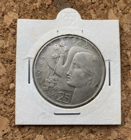  Silber - Tschechoslowakei 25 Korun 1965   