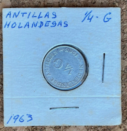  SILBER - Niederländische Antillen 1/4 Gulden 1963   