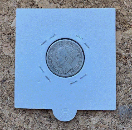  SILBER - Curacao 1/4 Gulden 1944 D Denver - Rarität - Karibik im Rähmchen   