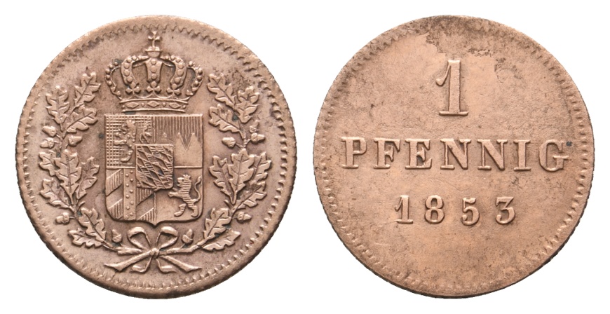  Altdeutschland; Kleinmünze 1853   