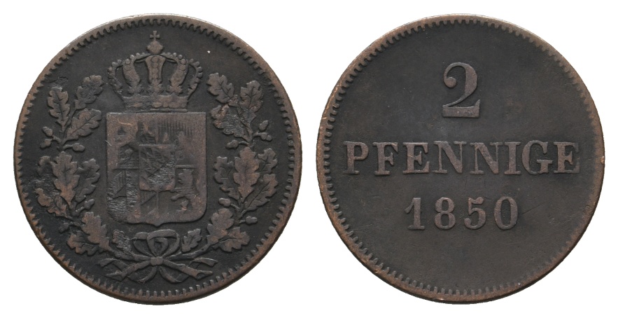  Altdeutschland; Kleinmünze 1850   