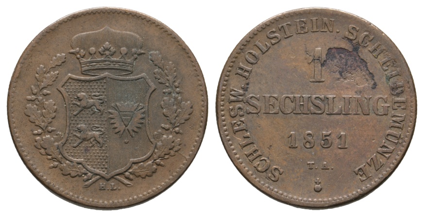  Altdeutschland; Kleinmünze 1851   