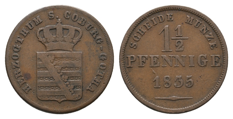  Altdeutschland; Kleinmünze 1835   