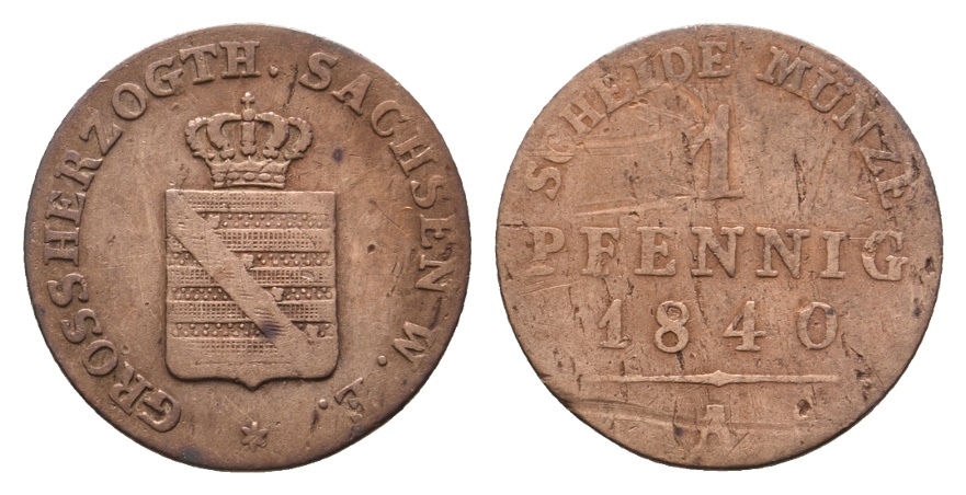  Altdeutschland; Kleinmünze 1840   
