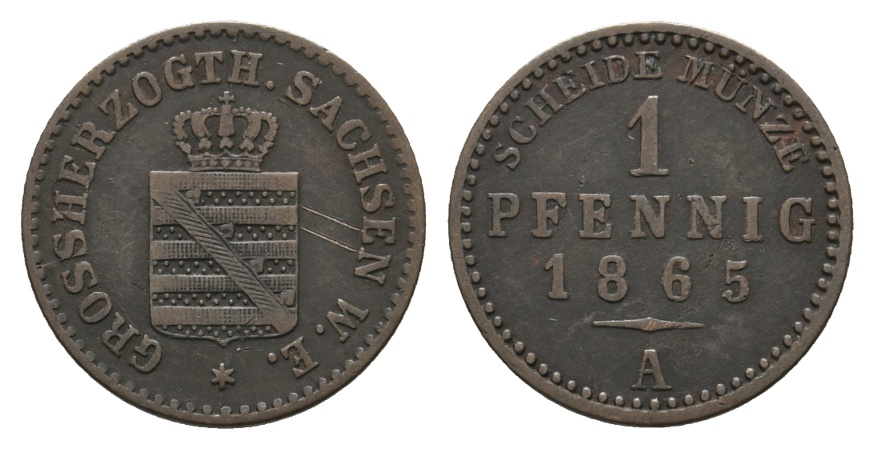  Altdeutschland; Kleinmünze 1865   