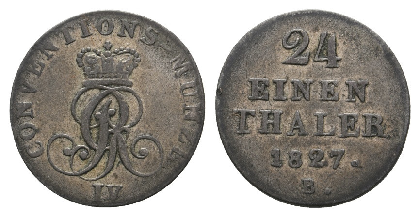  Altdeutschland; Kleinmünze 1827   