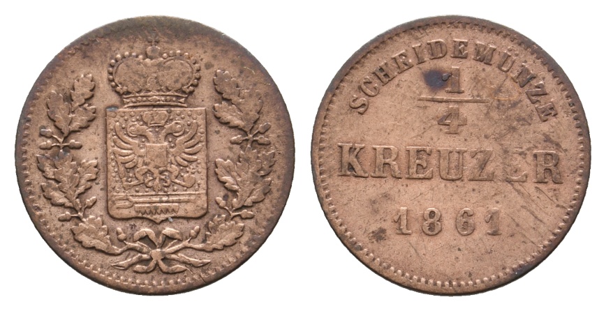  Altdeutschland; Kleinmünze 1861   
