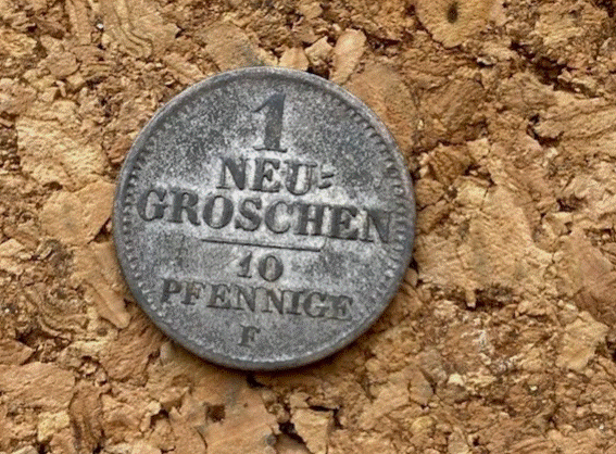  SILBER - Sachsen 1 Neu-Groschen 1848 F Dresden Wappen Altdeutschland   