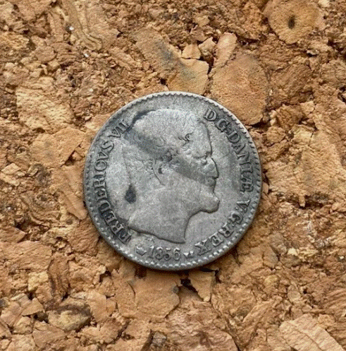  SILBER - Dänemark 4 Skilling Rigsmønt 1856 Friedrich VII.   