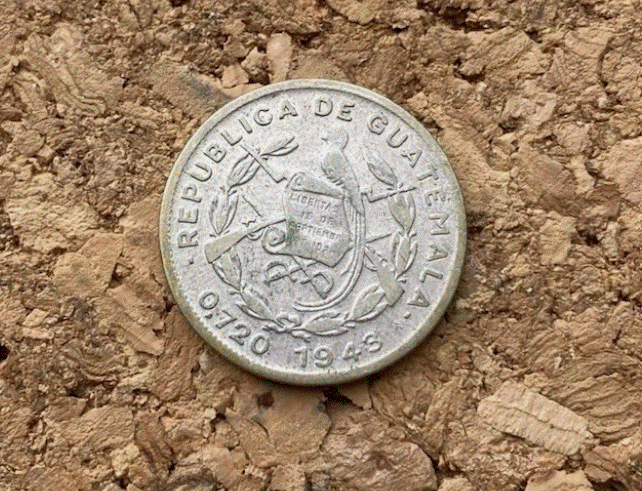  SILBER - Guatemala 10 Centavos 1948 - Quetzal Nationalvogel- 0.720   