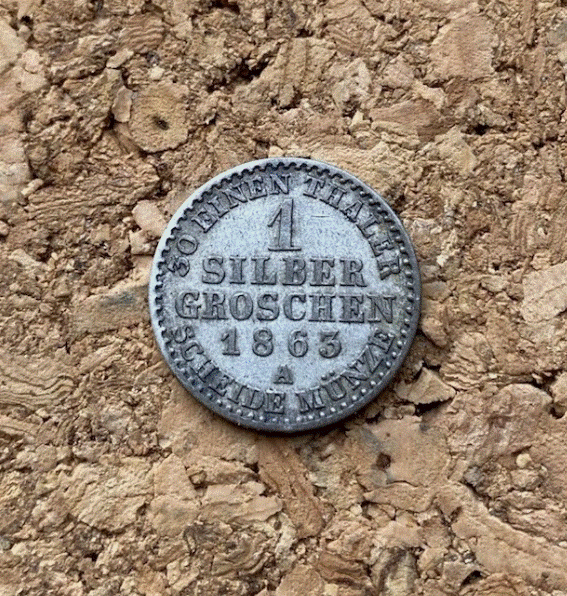  SILBER - Preußen 1 Silber Groschen 1863 A - König Wilhelm I Altdeutschland   