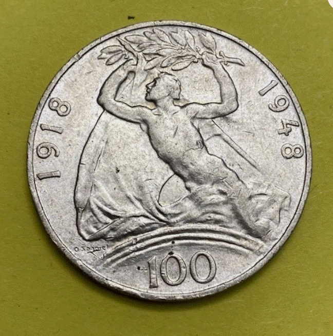  SILBER - Tschechoslowakei 100 Kronen 1948 Unabhängigkeit Bestes Angwbot EU West   