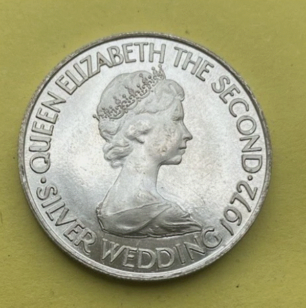  SILBER - Jersey 50 Pence 1972 Hochzeit Elisabeth II und Prinz Philipp Sterling   