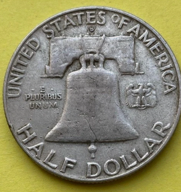  SILBER - USA Half Dollar 1958 D - Benjamin Franklin Silbermünze - Liberty Bell   