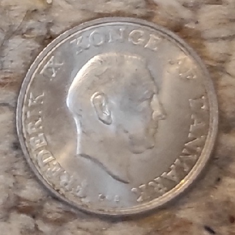  Dänemark 2 Kronen 1958, SILBER, 18. Geburtstag von Prinzessin Margrethe   