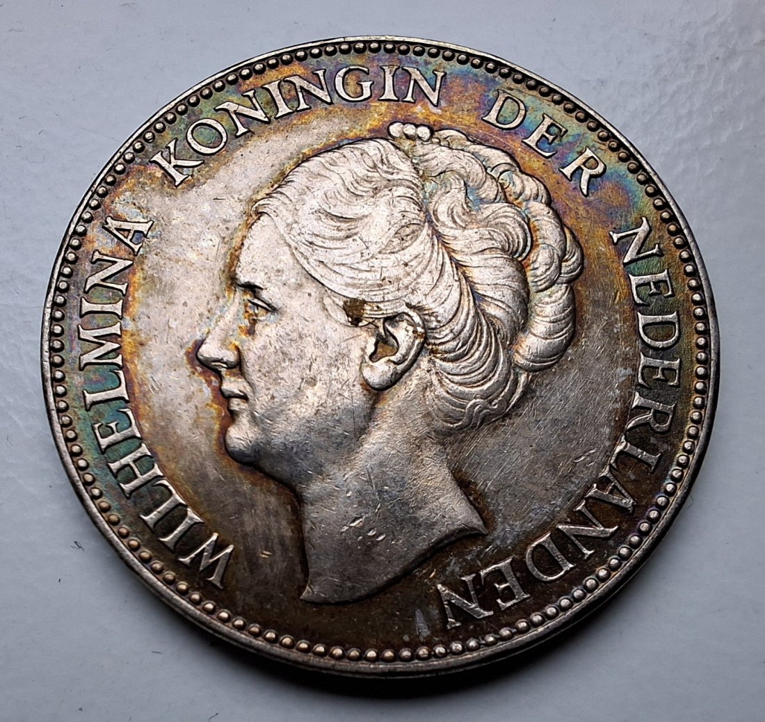  Niederlande 1 Gulden 1931 Königin Wilhelmina Silber   