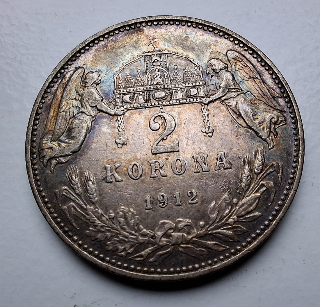 Ungarn 2 Korona 1912 Franz Joseph I. Silber
